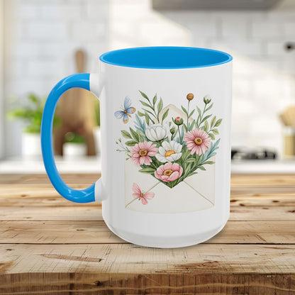 Floral Envelope with Flowers Mug (11/15oz)