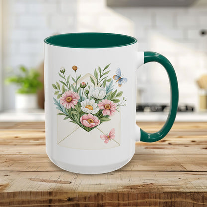 Floral Envelope with Flowers Mug (11/15oz)
