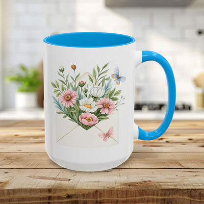 Floral Envelope with Flowers Mug (11/15oz)