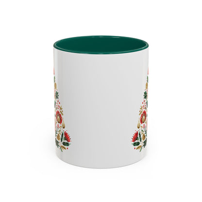 Floral Folk Art Christmas Tree Mug (11/15oz)