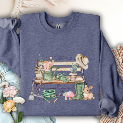 Floral Gardening Bench Sweatshirt