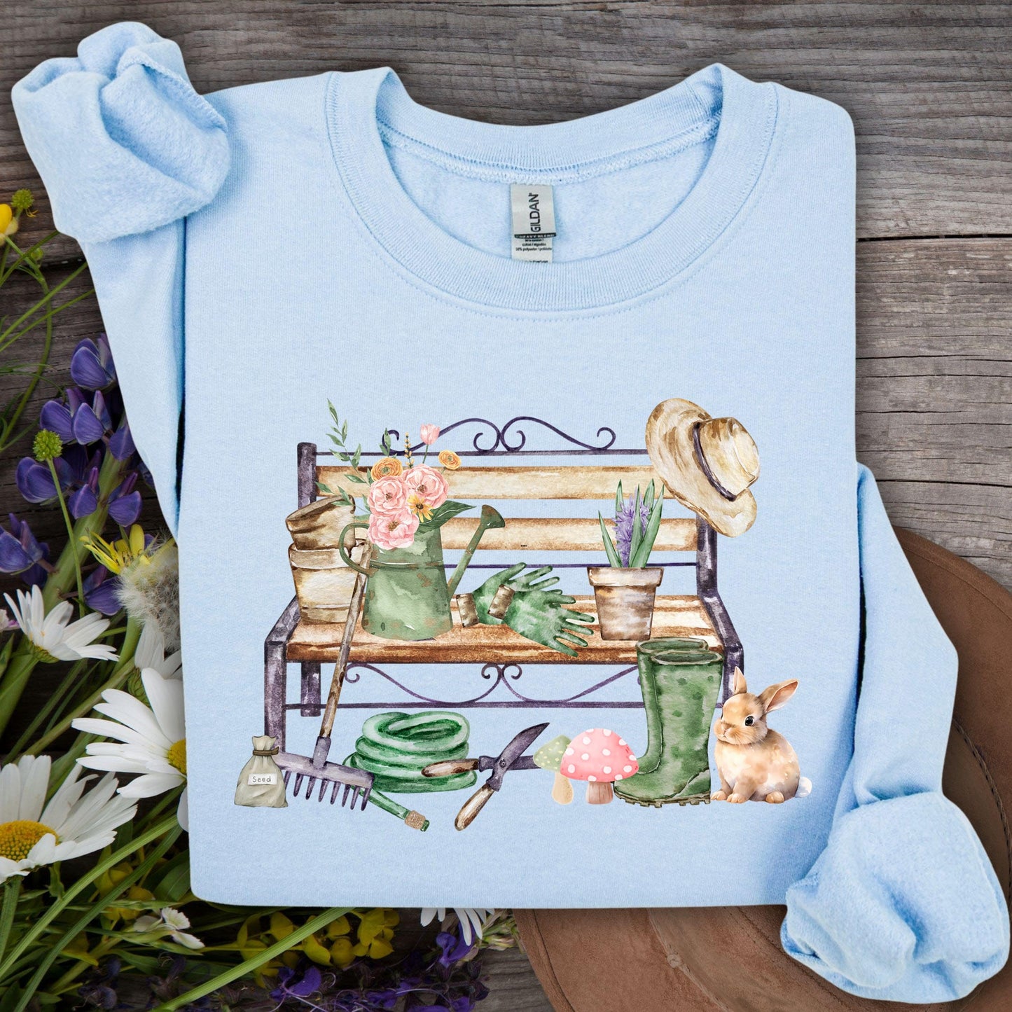 Floral Gardening Bench Sweatshirt