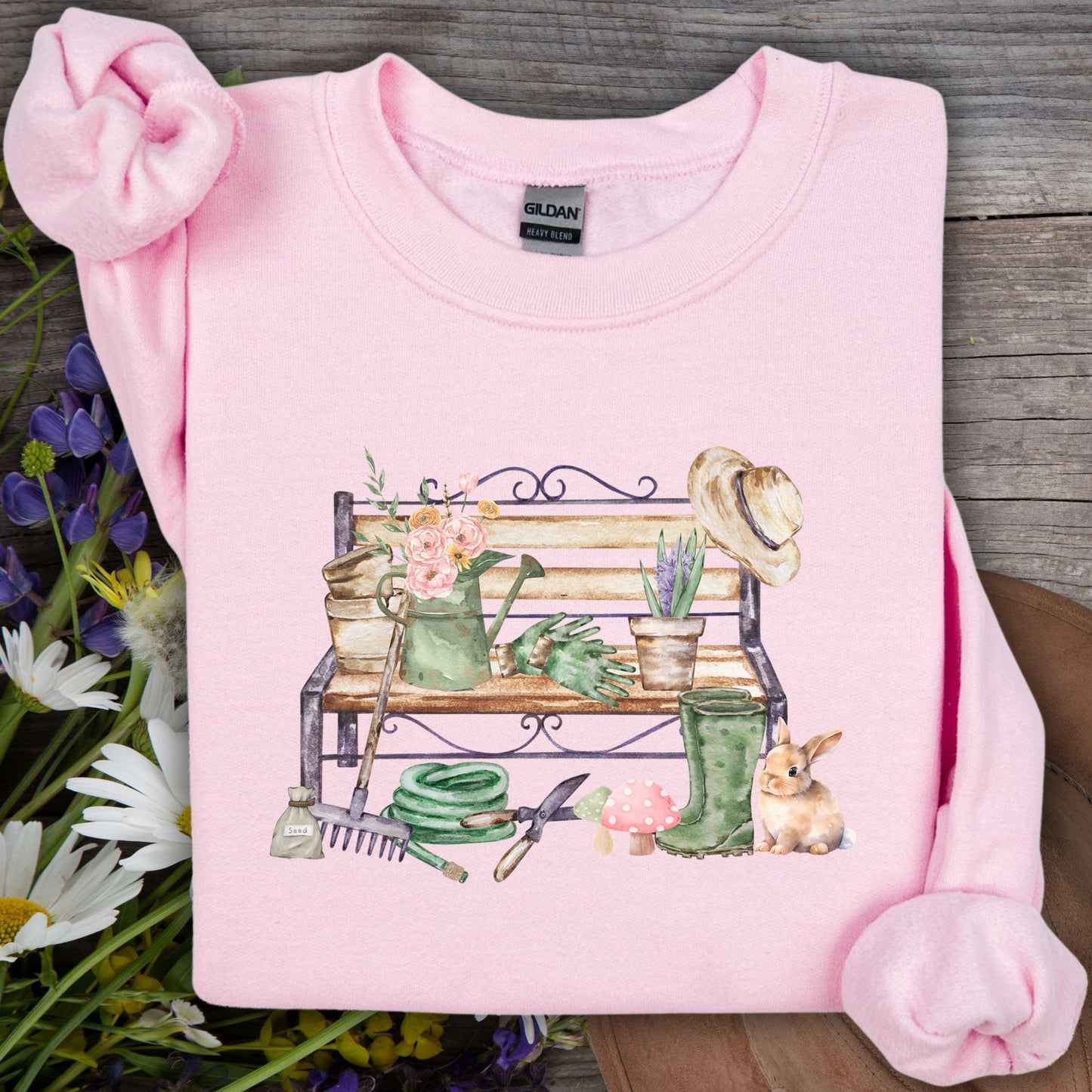 Floral Gardening Bench Sweatshirt