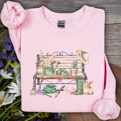 Floral Gardening Bench Sweatshirt