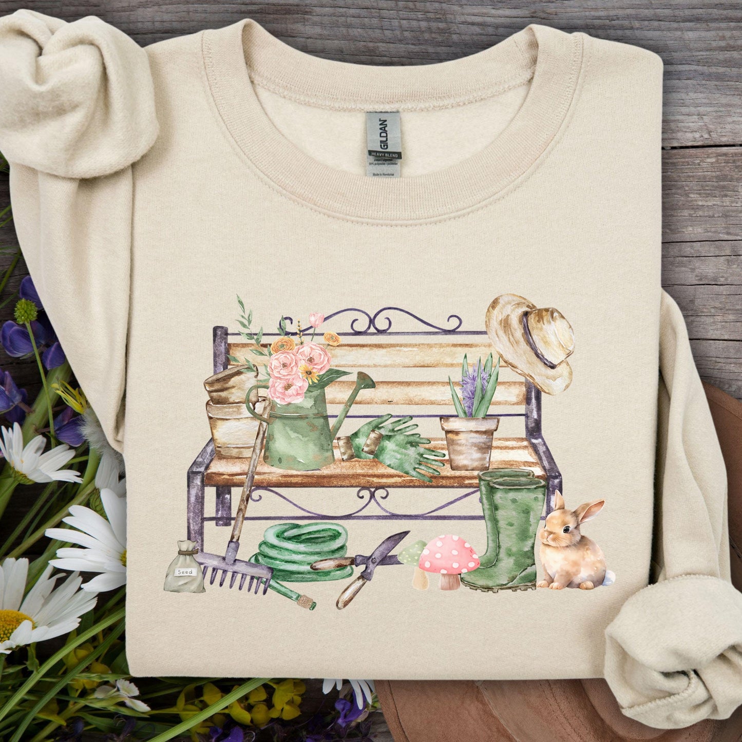 Floral Gardening Bench Sweatshirt