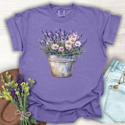 Floral Lavender Bucket T-Shirt