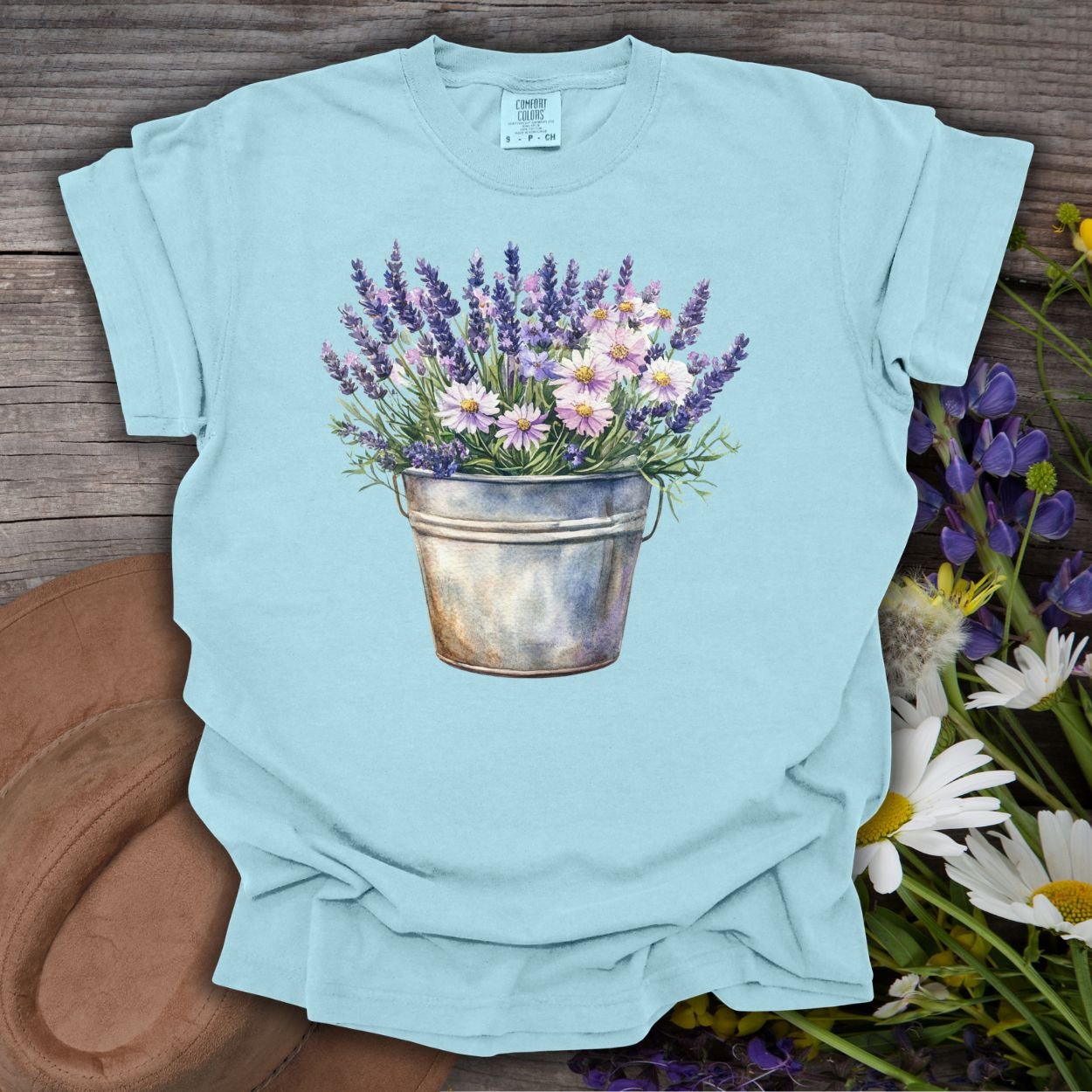 Floral Lavender Bucket T-Shirt