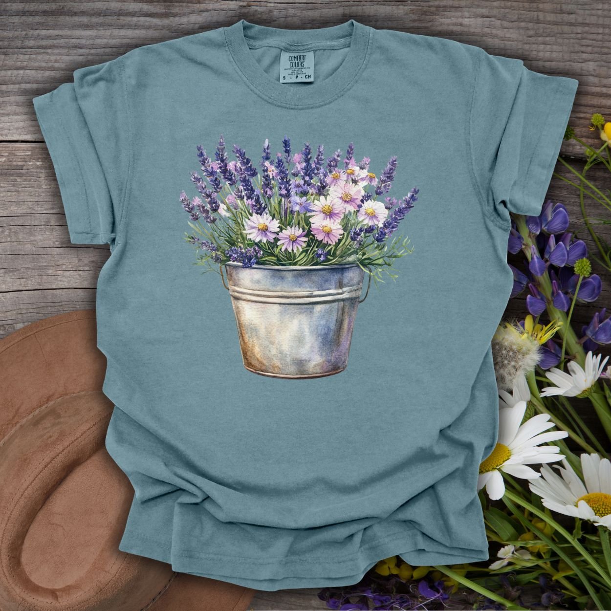 Floral Lavender Bucket T-Shirt