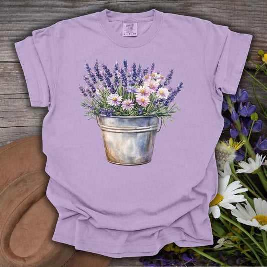 Floral Lavender Bucket T-Shirt