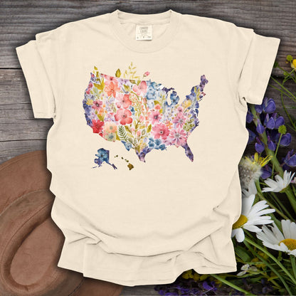Floral Map of the USA T-Shirt