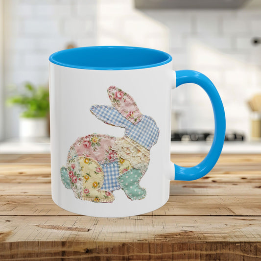 Floral Patchwork Easter Bunny Mug (11oz & 15oz)