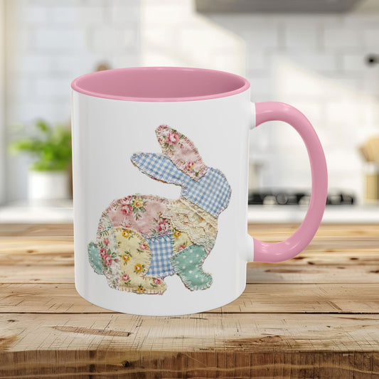 Floral Patchwork Easter Bunny Mug (11oz & 15oz)