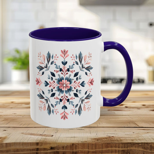 Floral Snowflake Pattern Mug (11/15oz)
