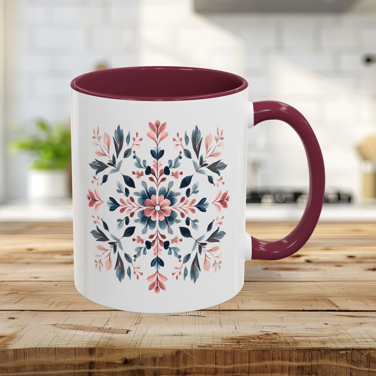 Floral Snowflake Pattern Mug (11/15oz)