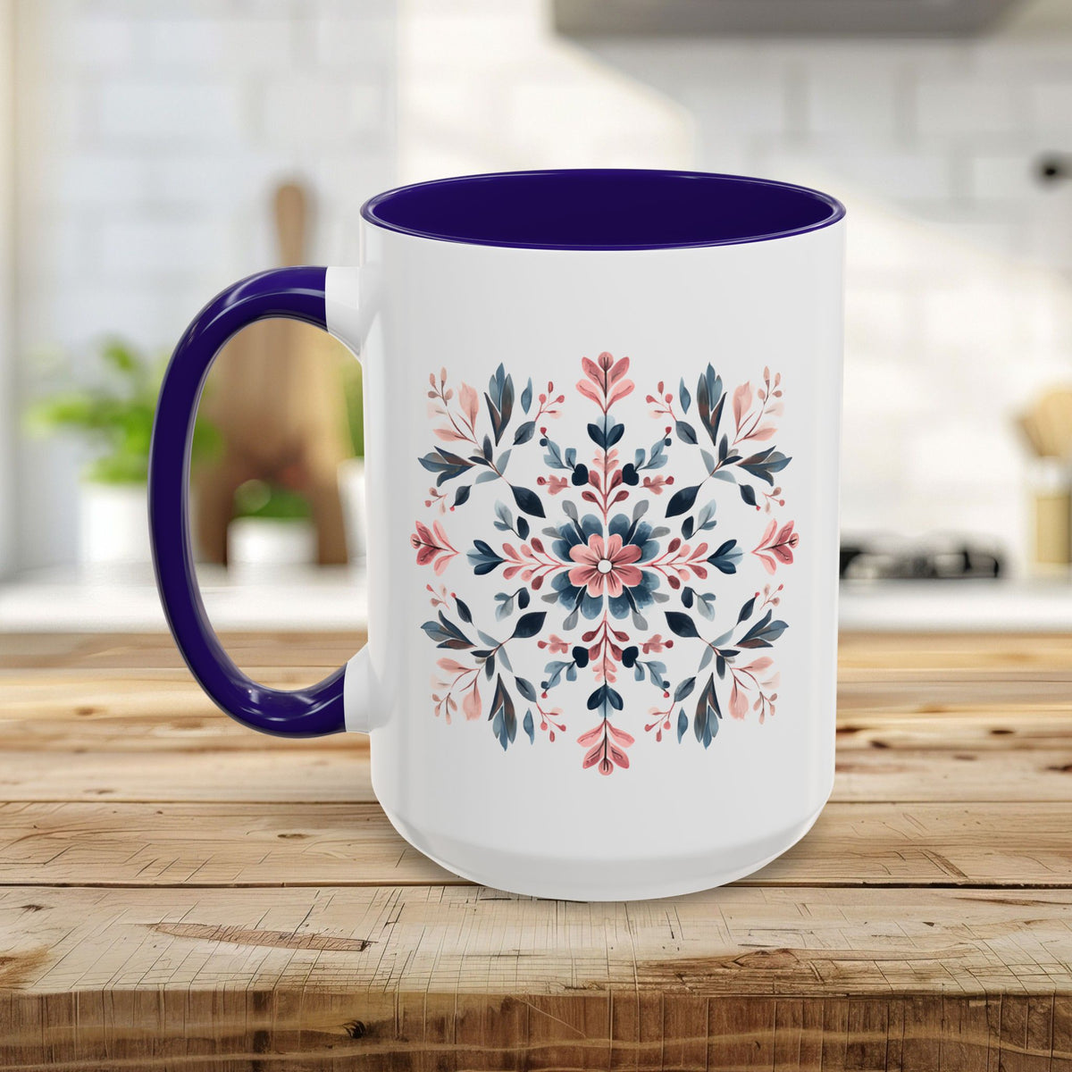 Floral Snowflake Pattern Mug (11/15oz)