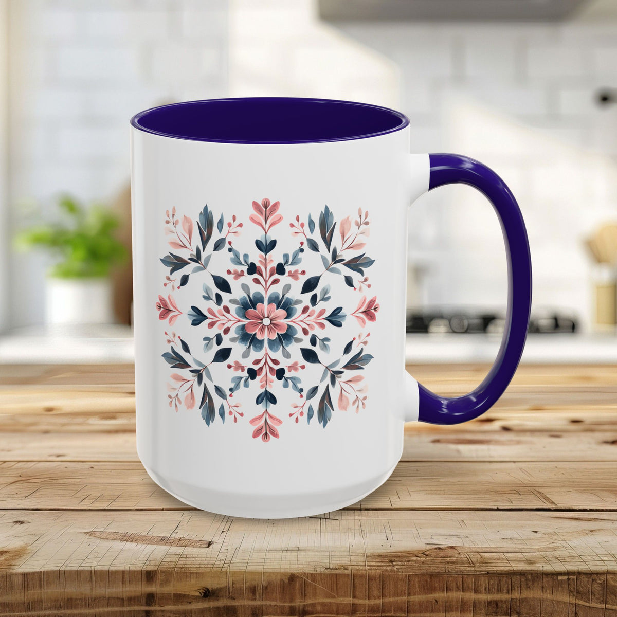 Floral Snowflake Pattern Mug (11/15oz)