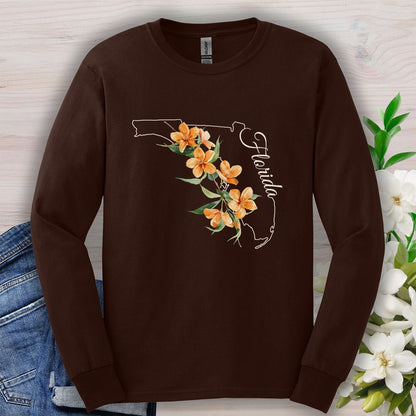 Florida State Flower Long Sleeve Tee — Orange Blossom