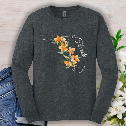 Florida State Flower Long Sleeve Tee — Orange Blossom