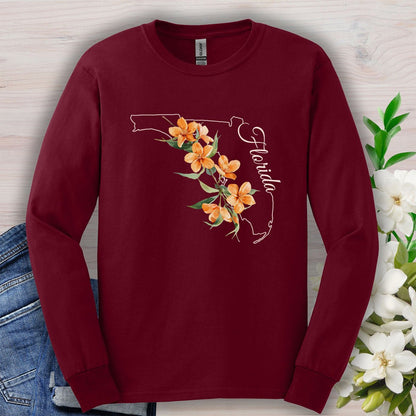 Florida State Flower Long Sleeve Tee — Orange Blossom