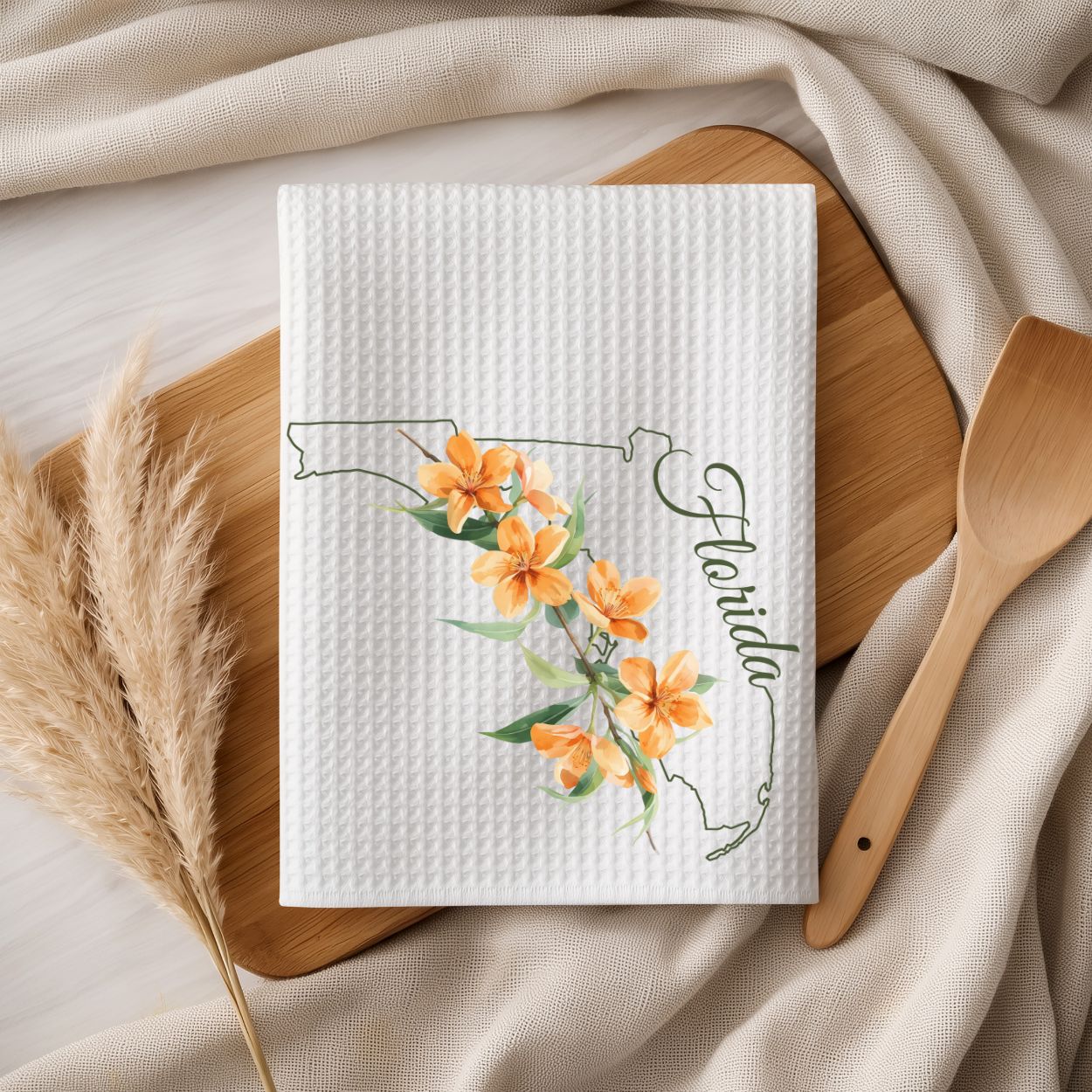 Florida State Flower Tea Towel  — Orange Blossom
