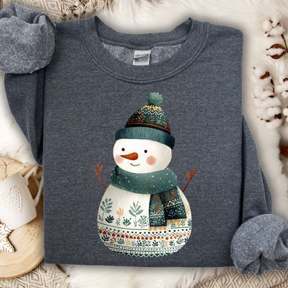 Folk Art Artistic Snowman Sweatshirt