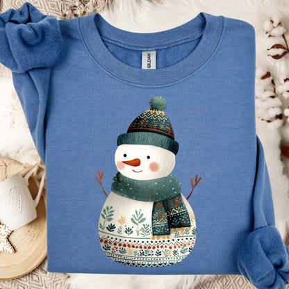 Folk Art Artistic Snowman Sweatshirt