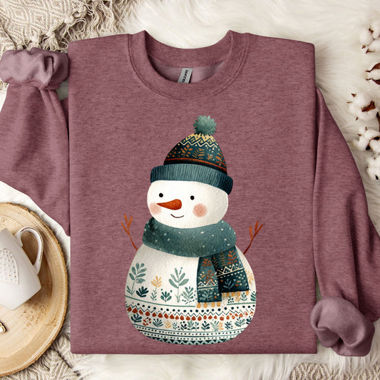 Folk Art Artistic Snowman Sweatshirt