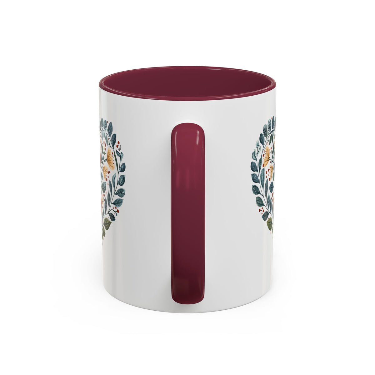 Folk Art Blue Floral Valentine's Heart Mug (11/15oz)