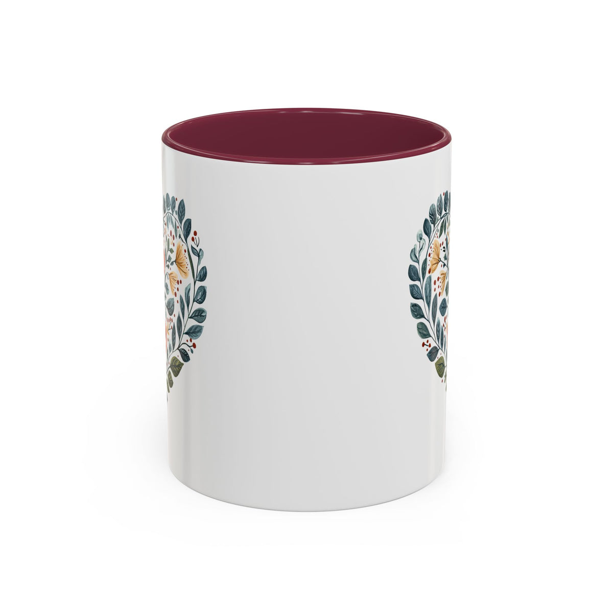 Folk Art Blue Floral Valentine's Heart Mug (11/15oz)