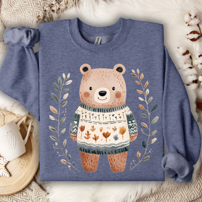 Folk Art Brown Bear Sweatshirt