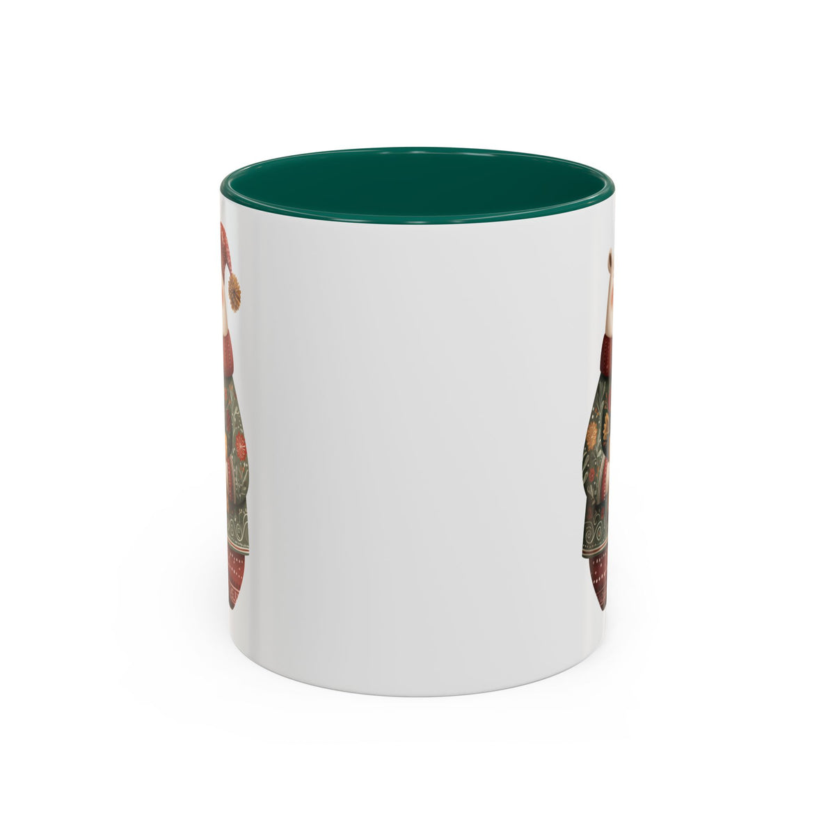 Folk Art Christmas Polar Bear Mug (11/15oz)