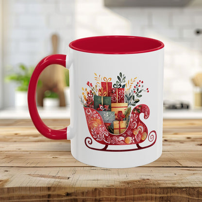 Folk Art Christmas Sleigh Mug (11/15oz)