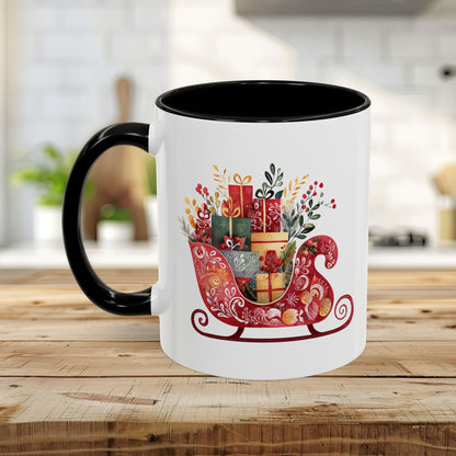 Folk Art Christmas Sleigh Mug (11/15oz)