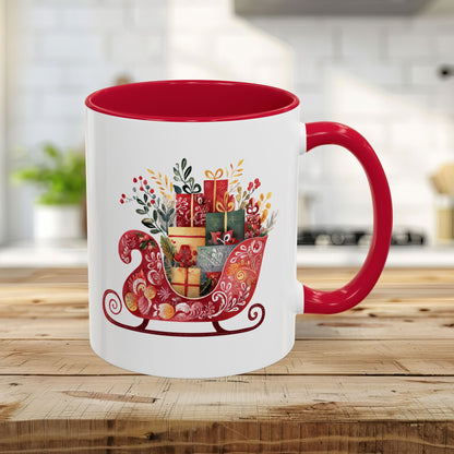 Folk Art Christmas Sleigh Mug (11/15oz)