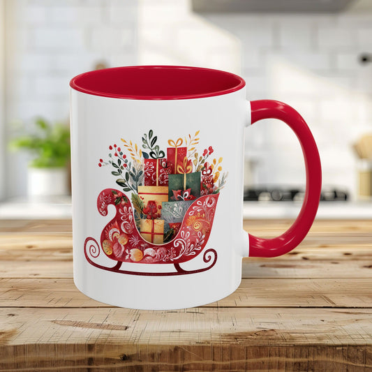 Folk Art Christmas Sleigh Mug (11/15oz)