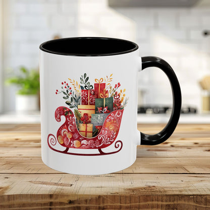 Folk Art Christmas Sleigh Mug (11/15oz)