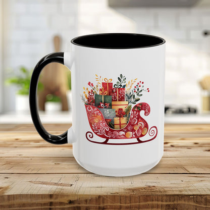 Folk Art Christmas Sleigh Mug (11/15oz)