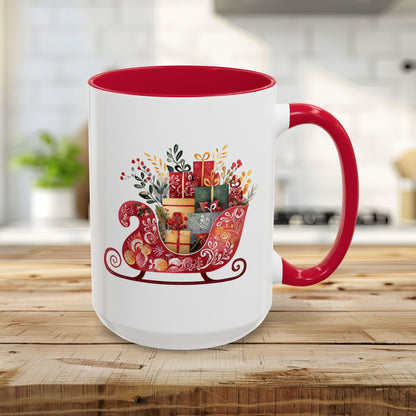 Folk Art Christmas Sleigh Mug (11/15oz)