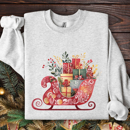 Folk Art Christmas Sleigh Sweatshirt