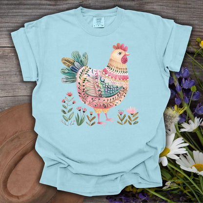 Folk Art Colorful Chicken T-Shirt