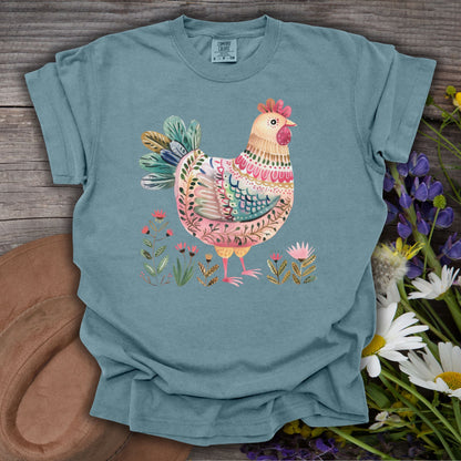 Folk Art Colorful Chicken T-Shirt