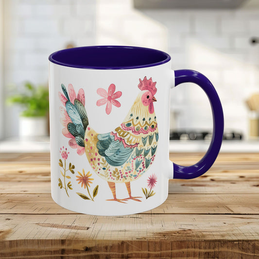 Folk Art Colorful Rooster Mug (11/15oz)