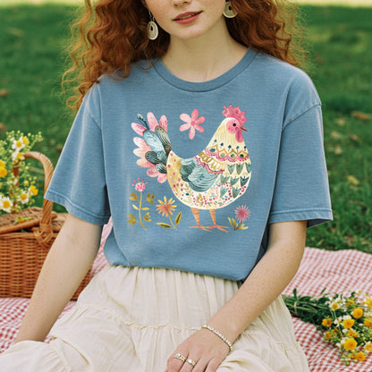 Folk Art Colorful Rooster T-Shirt
