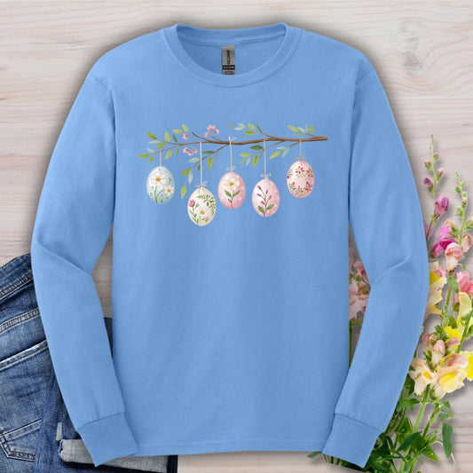 Folk Art Easter Egg Branch Long Sleeve Tee