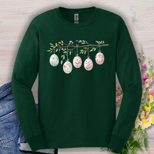 Folk Art Easter Egg Branch Long Sleeve Tee