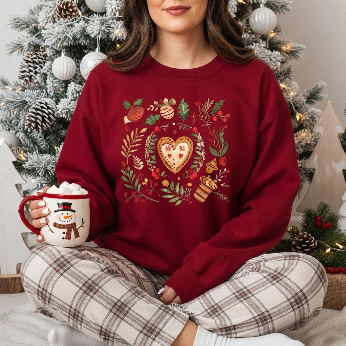 Folk Art Gingerbread Hearts Sweatshirt