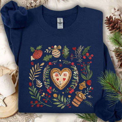 Folk Art Gingerbread Hearts Sweatshirt