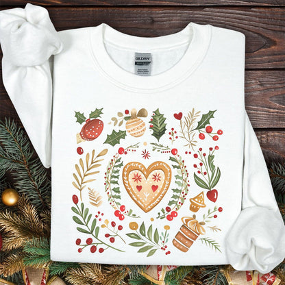 Folk Art Gingerbread Hearts Sweatshirt