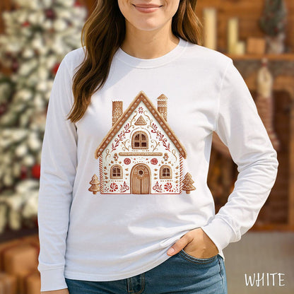 Folk Art Gingerbread House Long Sleeve Tee