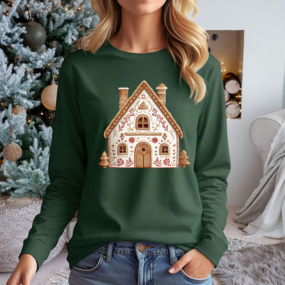 Folk Art Gingerbread House Long Sleeve Tee
